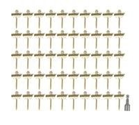 Blmirror 50 Pièces Attaches de Clôture en Fil D'Alliage de Zinc pour Clou de Clôture en Bois Résineux pour L'Agriculture Jardinage Réutilisation Vis D'Agrafe de Clôture