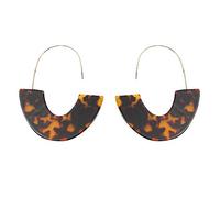 Blmirror Boucles D'Oreilles Gros Crochet Boucles D'Oreilles Pendentif En Resine + Alliage de Demi-Cercle de Speciale Marron