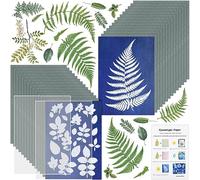 Blmirror Kit de Papier D'Impression de Soleil Papier Cyanotype Vert pour Projet de Bricolage Arts Crafts