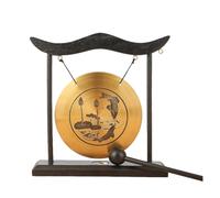 Blmirror Mini Bureau Gong Table Carillon à Vent Instrument de Percussion Cymbales Gongs avec Maillet pour la Décoration Intérieure Cadeau de Pendaison de Crémaillère-C Facile à Utiliser