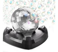 BLmukce Machine à Bulles Boule Disco avec lumières LED rotatives, souffleur de Bulles Automatique à Petites Bulles pour Enfants et Tout-Petits, pour Les fêtes