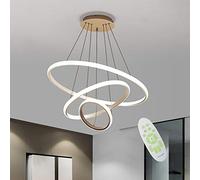 BLMYL LED Dimmable Lustre, 76W Anneau Circulaire Forme Panneau Acrylique Créatif Lampe Suspensions, Réglable En Hauteur, Utilisé Dans Le Salon Salle À Manger Couloir Plafonnier Pendentif Lumière