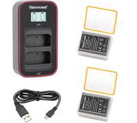 BLN-1 Replacement Battery (Pack of 2) and LCD Screen Smart Dual USB Charger for Olympus BLN-1, BCN-1 and Olympus Om-D E-M1, Om-D E-M5, Pen E-P5, Pen-F, Om-D E-M5 II