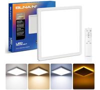 BLNAN Plafonnier LED Dimmable, 18W 1800LM Plafonnier avec Télécommande, Veilleuse 4W Chaude, Plafonnier Ultra Fin de 3000K à 6500K pour Chambre Cuisine Balcon Cave Bureau, Carré Blanc 22CM