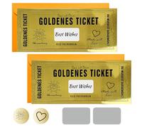 BLNC 2 Cartes à gratter Golden Ticket, Cartes à gratter Golden Ticket avec enveloppes, Carte à gratter personnalisée Golden Ticket, Cadeau spécial