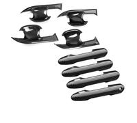 BLNETU Accessoires Voiture ABS Pièces Extérieures En Fibre Carbone Noire Poignée Porte Bol Autocollants Garniture Couverture Pour Toyota RAV4 2020 2021(Carbon fiber 8PCS 1)