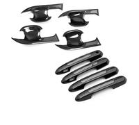 BLNETU Accessoires Voiture ABS Pièces Extérieures En Fibre Carbone Noire Poignée Porte Bol Autocollants Garniture Couverture Pour Toyota RAV4 2020 2021(Carbon fiber 8PCS 2)