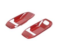BLNETU Autocollant Décoration Pour Bol Poignée Intérieure Porte Voiture Garniture Couverture Pour Jeep Pour Wrangler JL Pour Gladiator JT 2018 2019 - 2023 (Red Carbon-2Doors)