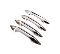 BLNETU Autocollants De Garniture De Poignée De Porte Chromée Noire Brillante Pour Hyundai I30 2012 2013 2014 2015 2016(Silver no buttons)