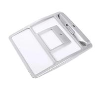 BLNETU DôMe Lampe IntéRieure Pour Land Rover Pour Discovery Sport 5 Pour Range Pour Evoque 2017-2022 ABS Cadre De Garniture Lampe Lecture Avant Toit Voiture(Argent)