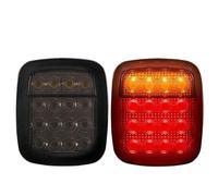 BLNETU Ensemble De Feux Arrière pour Jeep pour Wrangler YJ TJ CJ 2 Pièces 16 Feux Arrière À LED Coque Fumée Feu Arrière Feu De Freinage Arrière Feu De Recul Clignotants(Smoked with Turn)