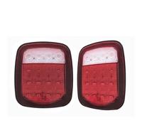 BLNETU Ensemble De Feux Arrière pour Jeep pour Wrangler YJ TJ CJ Pick-up Truck Trailer RV 2X Feux Arrière À LED 16 LED Stop Frein Clignotant Feu Arrière Arrière Lentille Fumée(Red)