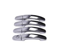 BLNETU Garniture De Poignée De Porte Chromée Noire Brillante Pour Ford Pour Focus 2012 2013 2014 2015 2016 2017 2018(Argent)