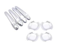 BLNETU Kit D'enjoliveurs Chromés Pour Poignées De Porte De Voiture Pour Nissan Pour Tiida Pour Pulsar C12 MK2 2012-2019(HandleBowl 1 Button)