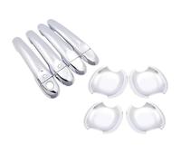 BLNETU Kit D'enjoliveurs Chromés Pour Poignées De Porte De Voiture Pour Nissan Pour Tiida Pour Pulsar C12 MK2 2012-2019(HandleBowl 2 Button)