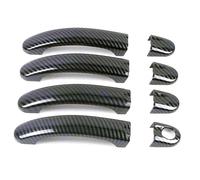 BLNETU Poignées De Porte Extérieure Autocollant De Garniture De Poignée De Porte Chromée Couleur Carbone Pour VW Pour Jetta MK5 2005-2011 Pour Golf Plus (Carbon Fiber Color)