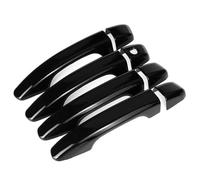 BLNETU Poignées De Porte Extérieure Garniture De Poignée Porte Extérieure En Fibre Carbone Argentée Pour Accord 10e Génération 2018 2019 2020 2021 Conduite À Gauche (Gloss Black)