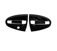 BLNETU Poignées De Porte Extérieure Pour Smart 451 Pour Fortwo Cache-poignée De Porte Encastré Anti-rayures En Acier Inoxydable 304 Avec Baguette Chromée (Door Bowl Black)