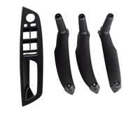 BLNETU Poignées De Porte Intérieures, Couvercle De Remplacement Ensemble De Poignée De Porte De Voiture, Pour X5 X6 E71 E70 2007 - 2014 (4pcs Black,Left hand drive)