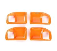 BLNETU Pour Jeep Pour Wrangler JK 2011-2017 4 Portes Voiture Poignée De Porte Intérieure Bol Décoration Couverture Garniture Autocollants (Orange)