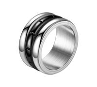 BLNGET Bague simple à trois anneaux tournants géométriques en acier inoxydable pour soulager le stress, accessoire contemporain pour femme