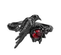 BLNGET Bagues ouvertes esthétiques sombres en forme de corbeau pour les fêtes et les festivals, porter des bijoux de cosplay pour Halloween et événements musicaux