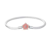 BLNGET Bracelet élégant inspiré des fleurs romantiques en alliage robuste et confortable à porter avec des perles en strass, 19cm