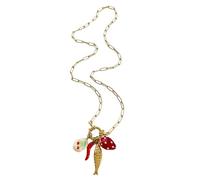 BLNGET Collier avec pendentif multiple avec breloque poisson fraise chili chaîne en acier inoxydable pour femme bijoux tendance