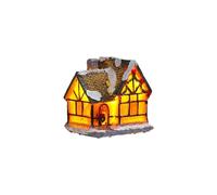 BLNGET Décoration artistique en résine pour maison de vacances, festival, cottage ornement avec gravure détaillée et lumières LED pour intérieur et extérieur