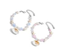 BLNGET Lot de 2 bracelets sur le thème de la mer pour un confort optimal - Pour femme - Convient pour le quotidien et les fêtes, As show