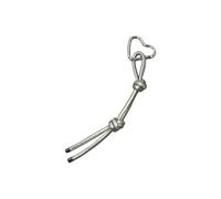 BLNGET Porte-clés élégant en forme de cœur léger en cuir PU avec breloque en alliage pour décoration de sac pour couples, amis, Argenté., taille unique