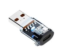 BLNGET Rallonge USB-A avec indicateurs lumineux et coque transparente adaptateur Type-C femelle vers USB A mâle convertisseur pour transfert de données de téléphone portable ordinateur portable
