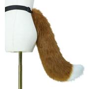 BLNGET Serre-tête et queue en fourrure avec oreilles de renard à fourrure pour Halloween, fêtes costumées, confortables, doux, réglables pour enfants et adultes