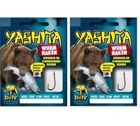 blntackle76 Lot de 2 paquets de crochets à truite reliés, crochets polyvalents, crochets à ver (16 pièces) sur fil fluoro-carbone, taille et type au choix de bas de ligne Behr (taille du crochet #6)