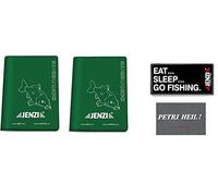 blntackle76 Lot de permis de pêche - Porte-badge de Jenzi + autocollant gratuit « eat sleep go fishing Petri Heil », g, 1, Lot #2 : 2 sacs + 1 autocollant Eat + 1 autocollant Petri