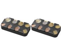 blntackle76 Porte-pièces en euros Trieur de pièces Collecteur de pièces Distributeur de pièces Boîte à monnaie 8 compartiments de 1 cent à 2 euros (2 pièces)