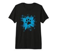 Blob de Peinture à Empreinte de Patte de Chien T-Shirt Haut de Gamme
