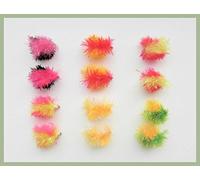 Blob Lot de 12 mouches pour pêche à la truite bicolore Taille 10