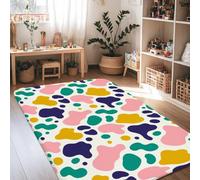 Blob Tapis moderne abstrait à pois sans éclaboussures pêche antidérapant pour la maison - Ne perd pas ses poils - Pour salon, chambre à coucher, salle de ortoir universitaire - 1,2 x 1,8 m