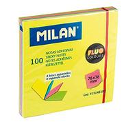 MILAN Bloc notes adhésives 4 blocs séparés 100 notes couleurs fluo 76 x 76 mm