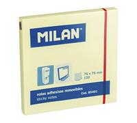 MILAN Bloc 100 notes adhésives 76 x 76 mm – Jaune