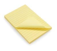Waytex Notes adhésives 931680 A6 lignées Bloc 100 feuilles repositionnables Jaune pastel