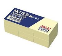 Bloc 100 notes repositionnables jaunes format 50 x 40 mm - Maxiburo - Lot de 12 G