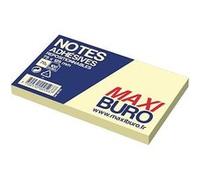 Bloc 100 notes repositionnables Jaunes Maxiburo format 75x125 mm - Lot de 12 G