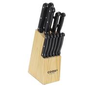 COOK CONCEPT - KD32931 Bloc de 11 Couteaux de Cuisine avec Ciseaux - Design Élégant et Polyvalent - Tranchant Facile d'entretien - Taille Standard - Couleur Noir