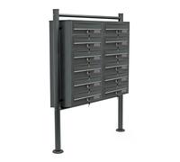 Bloc 12 Boite aux lettres 2x6 Compartiment Superposé Pied de support Anthracite