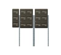 Bloc 15 boîtes aux lettres extérieures avec pieds de fixation