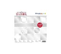 Bloc 15x2 Feuilles Effet Métal Argenté Barok 30x30 Cm