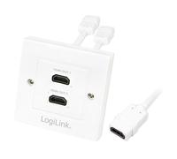 Bloc 2 prises murales encastrables - HDMI - blanc