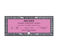 Bloc 20 feuilles Aquarelle (collées 4 côtés) 10x25 300g/m², grain satiné blanc naturel